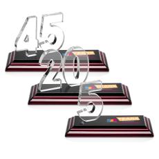 Hutchison Anniversary Full Color Wood Crystal Trophy - Eco-Friendly Trophies