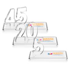 Hutchison Anniversary Full Color Clear Crystal Trophy - Custom Trophies