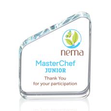 McDermott Full Color Rectangle Crystal Trophy - Glass Trophies