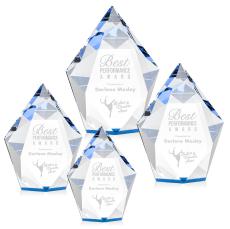 Barron Blue Polygon Crystal Trophy - Crystal Trophies