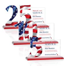 McGrath Full Color Red Crystal Trophy - Custom Trophies