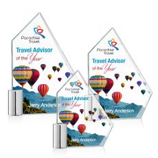 Welsh Full Color Peaks Crystal Trophy - Custom Trophies