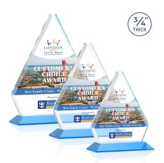 Mayer Full Color Sky Blue Crystal Trophy - Custom Trophies
