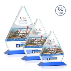 Mayer Full Color Blue Crystal Trophy - Custom Trophies