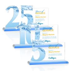 McGrath Full Color Sky Blue Crystal Trophy - Crystal Trophies
