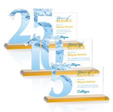 McGrath Full Color Amber Crystal Trophy - Crystal Trophies