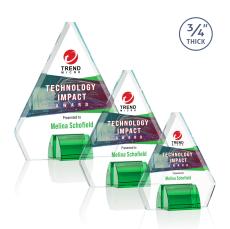 Kilgore Full Color Green Crystal Trophy - Custom Trophies