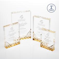 Macdonald Gold Rectangle Acrylic Trophy - Acrylic Trophies