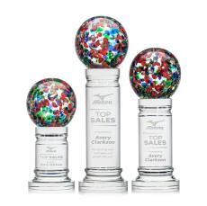 Knapp Globe on Crystal Pedestal Base Glass Trophy - Glass Trophies