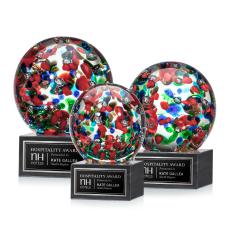 Knapp Globe on Square Marble Trophy - Glass Trophies