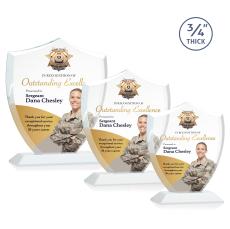 Escamilla Shield Full Color Fagan Unique Crystal Trophy - Custom Trophies