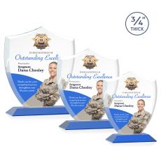 Escamilla Shield Full Color Blue Unique Crystal Trophy - Custom Trophies