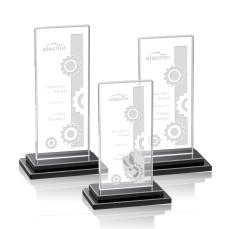 Carlton Black Rectangle Crystal Trophy - Crystal Trophies