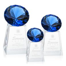 Medium Diamond Sapphire Crystal Trophy - Crystal Trophies