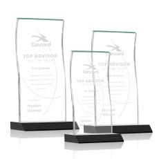 McClure Black Rectangle Crystal Trophy - Crystal Trophies