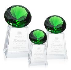 Medium Diamond Emerald Crystal Trophy - Crystal Trophies