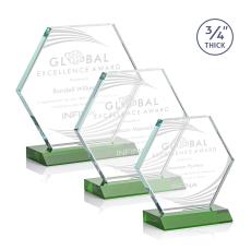 Pagan Green Polygon Crystal Trophy - Crystal Trophies