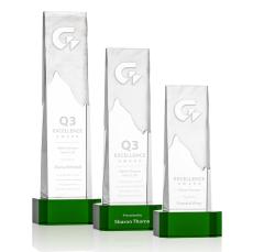 Siegel on Base Green Towers Crystal Trophy - Crystal Trophies