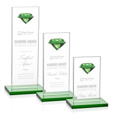 Guerrero Diamond Emerald Rectangle Crystal Trophy - Diamond Trophies