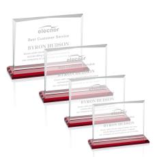 Kaplan Red Rectangle Crystal Trophy - Crystal Trophies