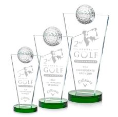 Alonzo Golf Green Globe Crystal Trophy - Crystal Globe Awards