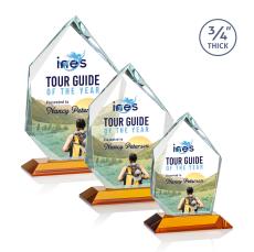 Boone Ice Peak Full Color Amber Peaks Crystal Trophy - Crystal Trophies
