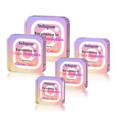 Walls Full Color Square / Cube Crystal Trophy - Crystal Paperweights