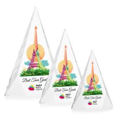 Bragg Full Color Clear Pyramid Crystal Trophy - Crystal Trophies