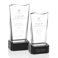McCord on Base Black Unique Crystal Trophy - Crystal Trophies