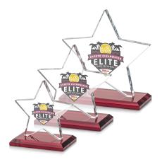 Gamboa Star Full Color Red Crystal Trophy - Crystal Trophies