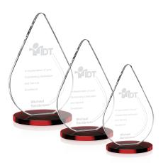 Moyer Red Tear Drop Crystal Trophy - Crystal Trophies