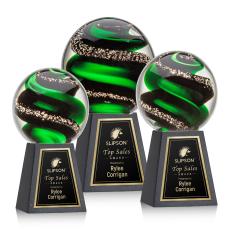 Boykin Globe on Tall Marble Glass Trophy - Art Glass Trophies