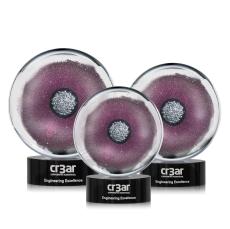 Steward Black Circle Glass Trophy - Art Glass Trophies