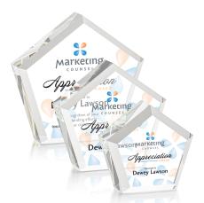 Costa Full Color Desktop Polygon Crystal Trophy - Employee of the Month