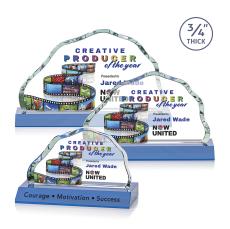 Pierre Full Color Sky Blue Crystal Trophy - Crystal Trophies