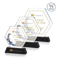 Colvin Full Color Black Polygon Crystal Trophy - Crystal Trophies