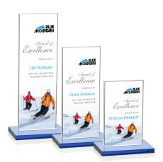 Riggs Full Color Sky Blue Rectangle Crystal Trophy - Crystal Trophies