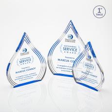 Wiggins Full Color Blue Tear Drop Acrylic Trophy - Acrylic Trophies