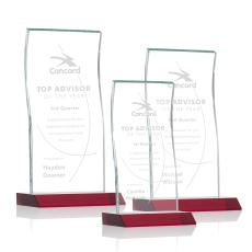 McClure Red Rectangle Crystal Trophy - Crystal Trophies