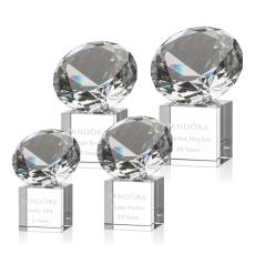 Diamond on Cube Diamond Crystal Trophy - Crystal Trophies