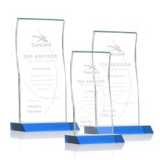 McClure Sky Blue Rectangle Crystal Trophy - Crystal Trophies