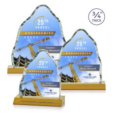 Hobbs Full Color Amber Crystal Trophy - Crystal Trophies