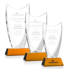 Singleton Amber Peaks Crystal Trophy - Crystal Trophies