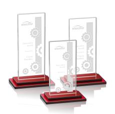 Carlton Red Rectangle Crystal Trophy - Crystal Trophies