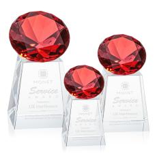 Medium Diamond Ruby Crystal Trophy - Crystal Trophies
