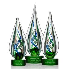 Nieto Green Glass Trophy - Glass Trophies