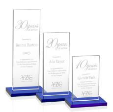 Riggs Blue Rectangle Crystal Trophy - Crystal Trophies