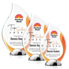 Akers Full Color Flame Crystal Trophy - Custom Trophies