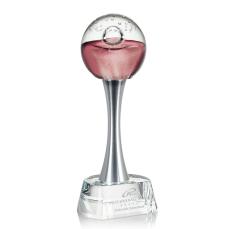 Carrasco Towers on Metal Pedestal Base Glass Trophy - Glass Trophies