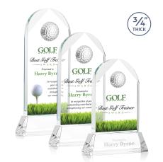 Cortez Golf on Helton Full Color Starfire Globe Crystal Trophy - Crystal Globe Awards